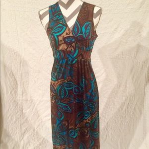 Floor length Maxi dress turquoise Kate & Mallory S